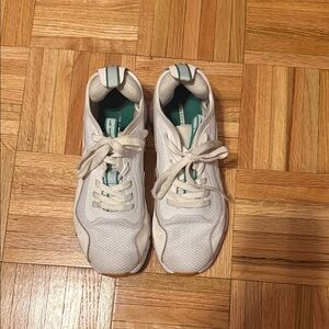 Reebok Ladies White and Green Lace-Up Sneakers